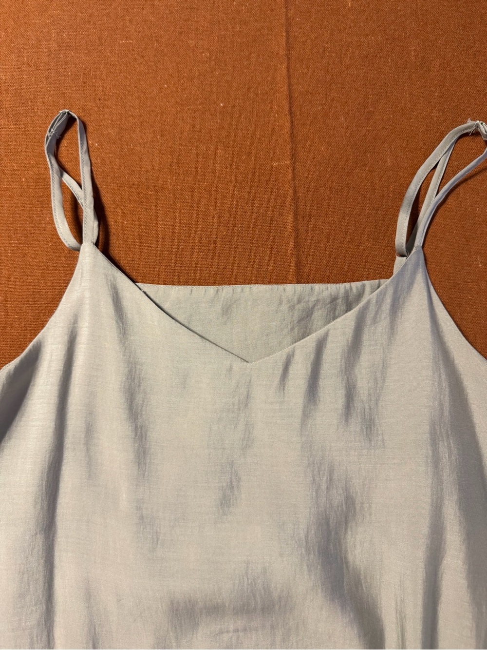 Steel Grey Slip Dress with Spaghetti Straps - Picture 7 of 15